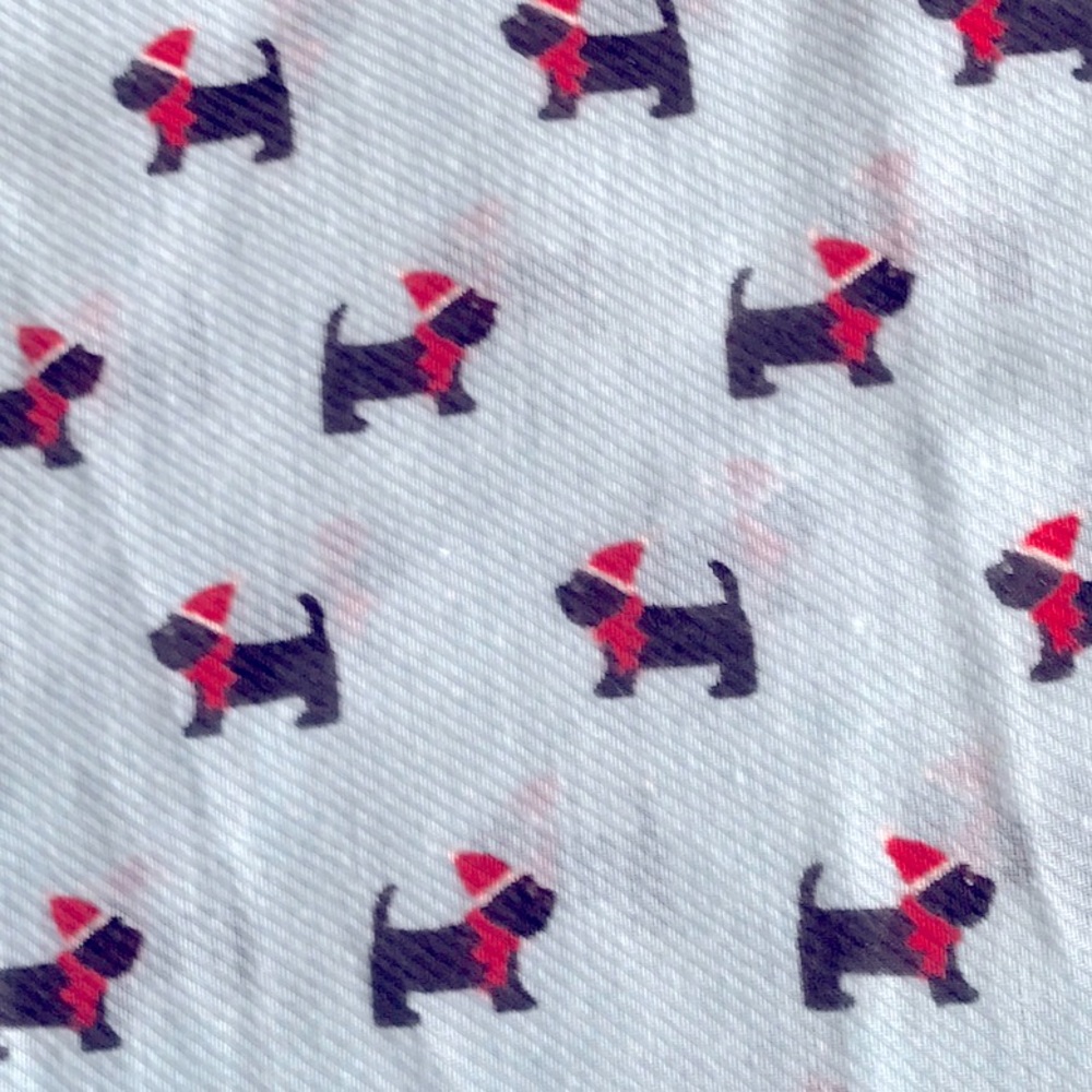 Scottie holiday scarf, sealed in bag with tags